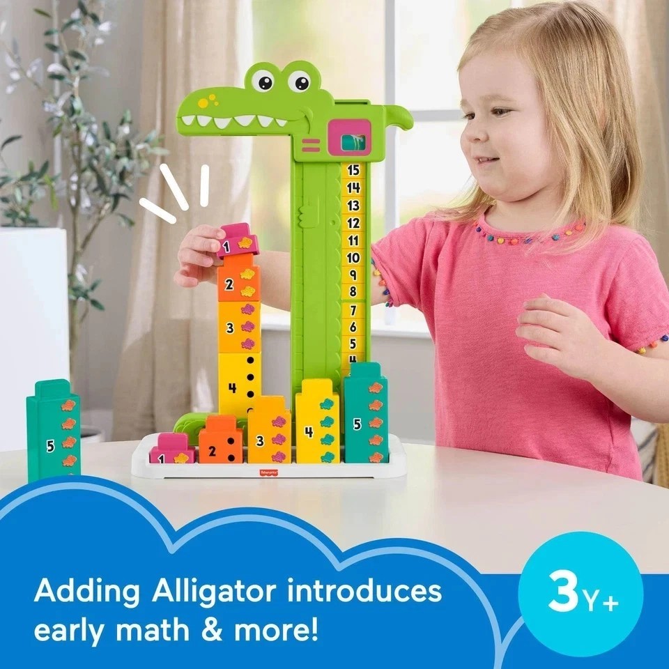 Fisher Price Adding Alligator Stacking Number Blocks Early Math Learning Count