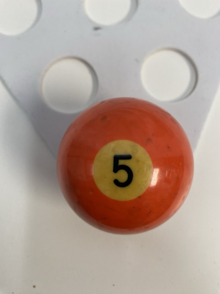 Pool Table Replacement Billiards #5 Ball Orange Solid Vintage