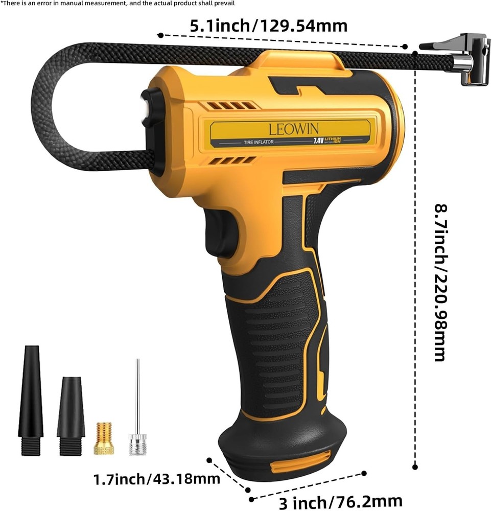 Compact Handheld Air Compressor with Auto Shut-off & Flashlight – Essential Gear