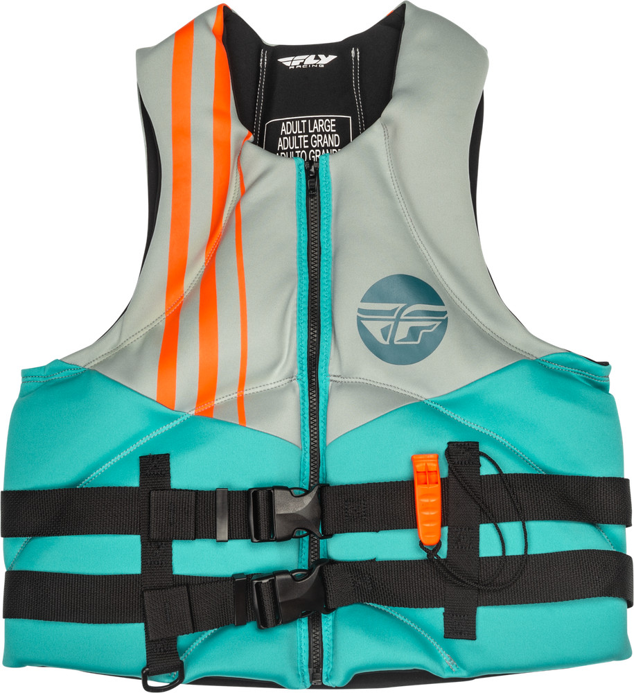 Fly Racing 221-30403L Neoprene Floatation Vest Lg Teal/Grey/Orange