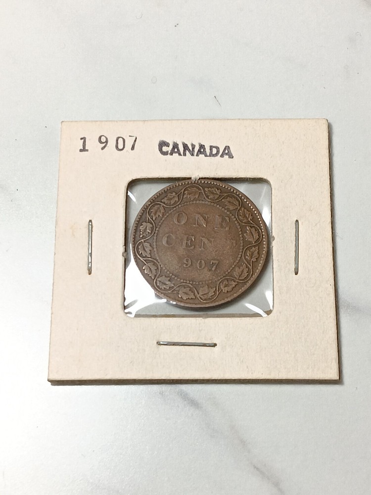 Rare 1907 ERROR Canada One Cent No "1"