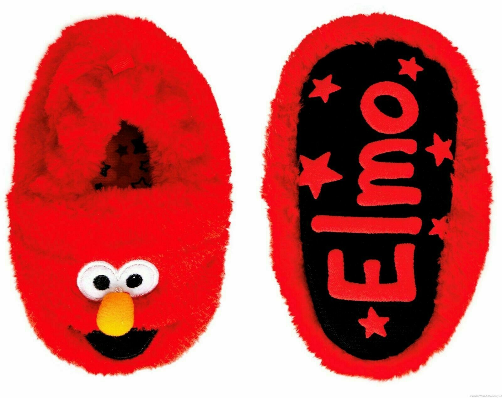 Elmo Sesame Street Toddler Red Slip-on Fur House Shoe Slipper with Non-slip Grip