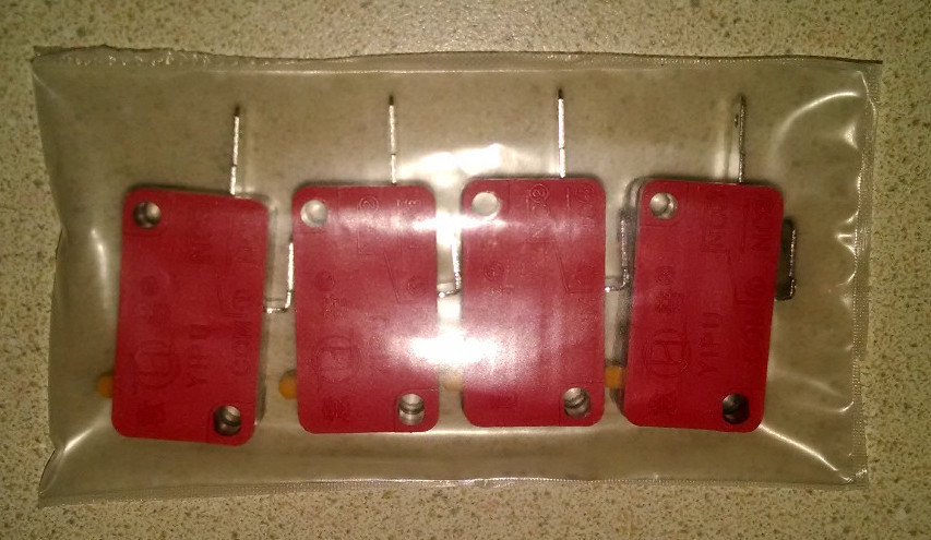 4 EA - 2 contact snap in microswitch for video arcade button