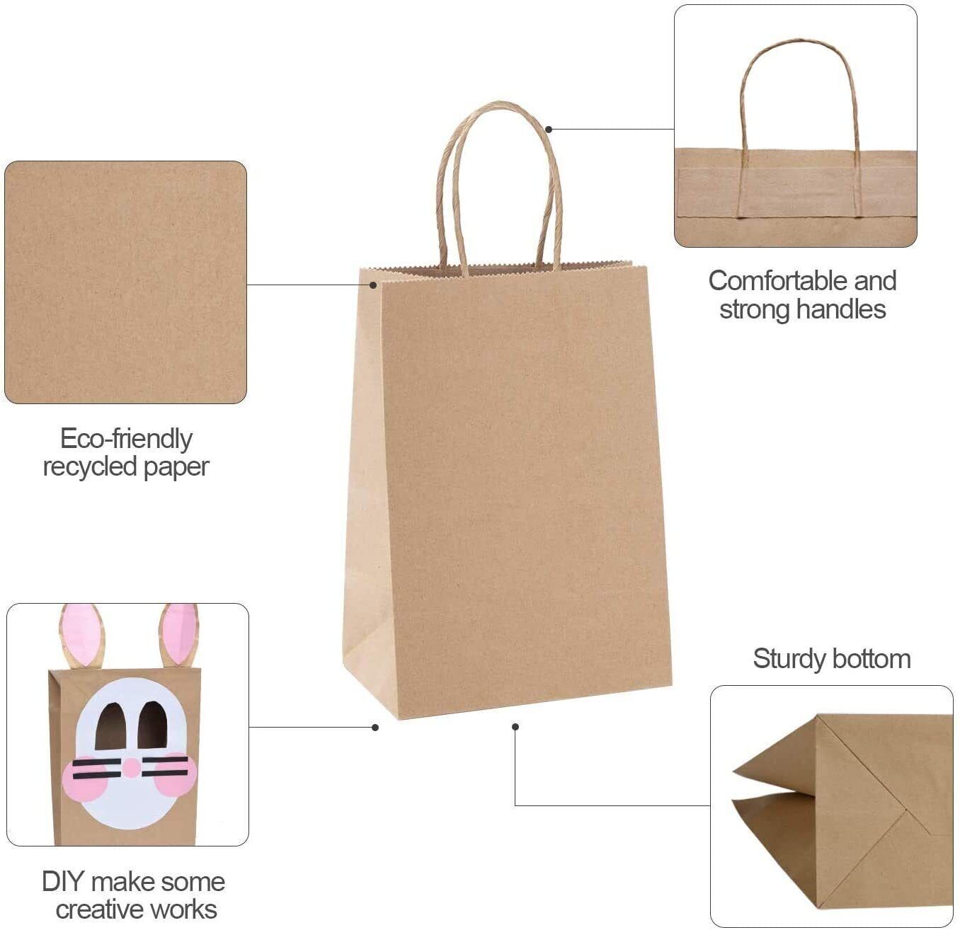 Brown Paper Carrier Bags with Twisted Handles - 100gsm | Gift/Shop/Party/Rope