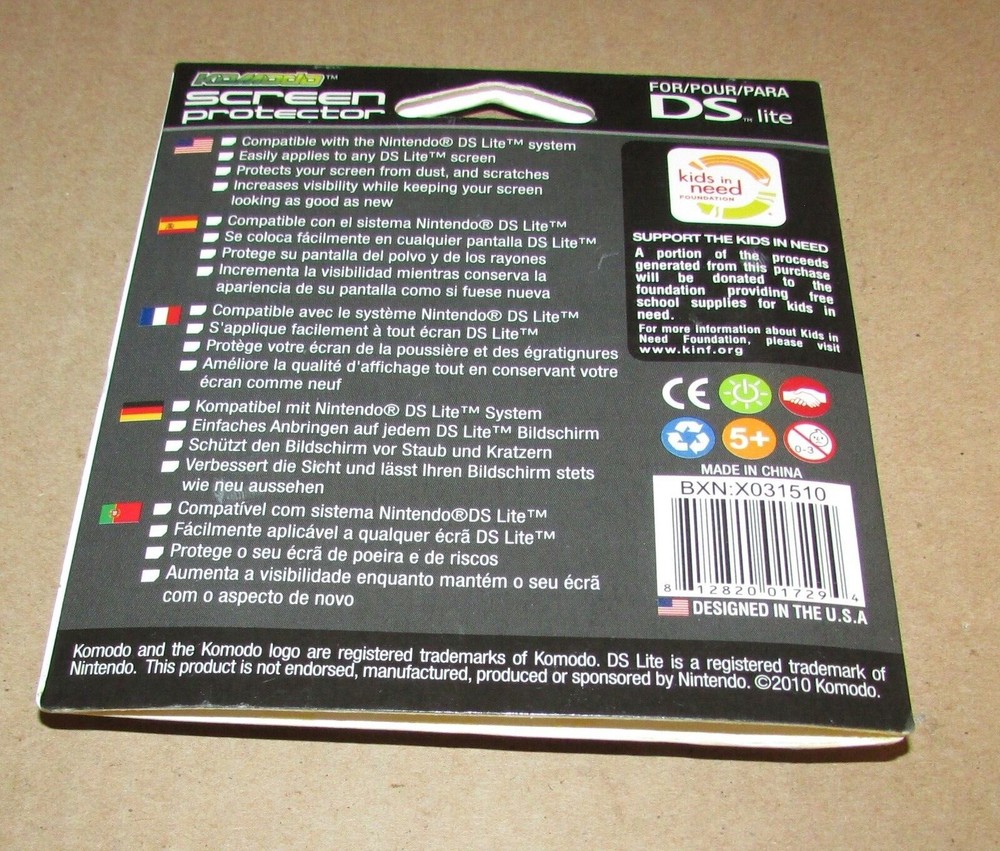 Nintendo DS Lite Screen Protector (Komodo) Fast Shipping