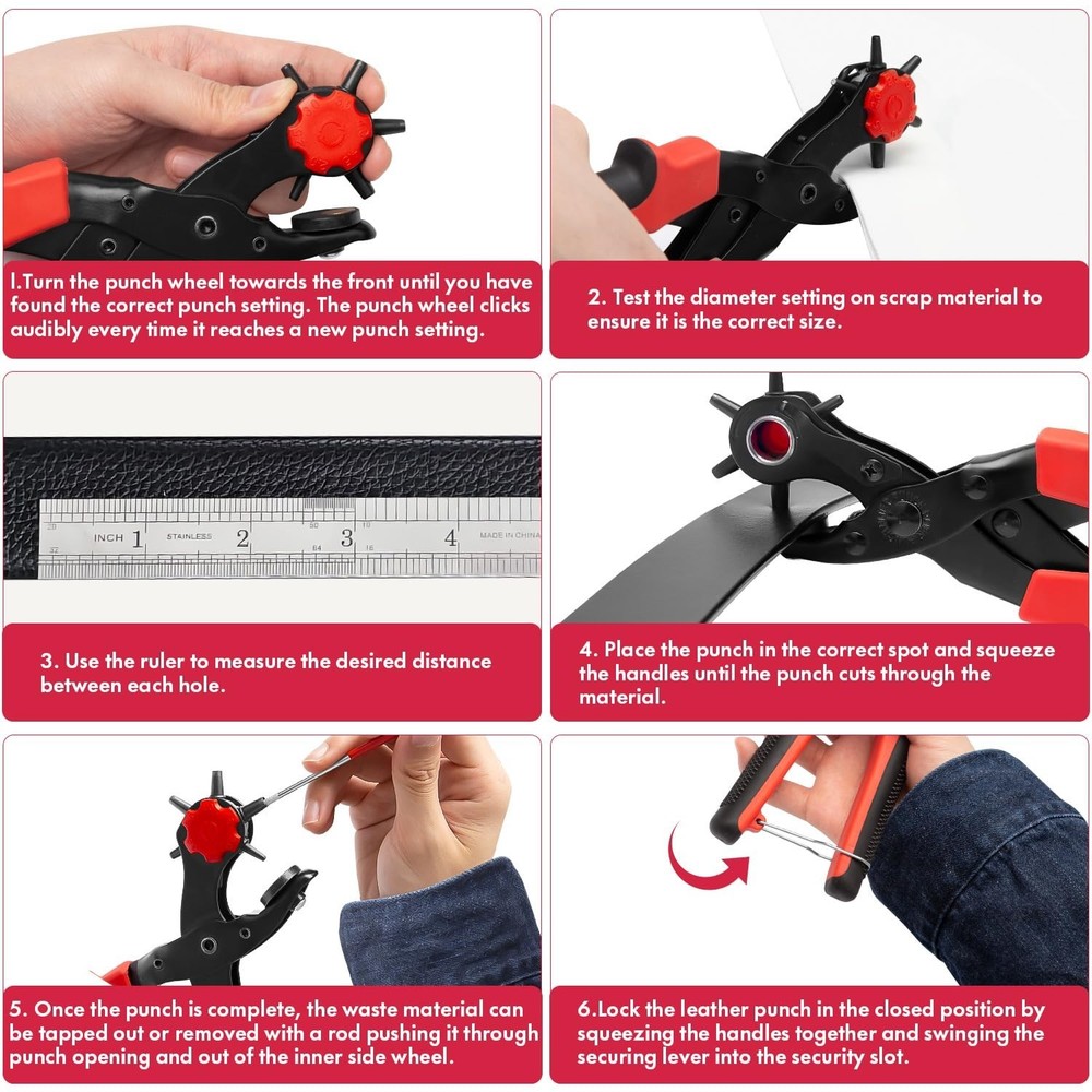 Multi-Function Revolving Punch Tool - Craft Kit with Easy Maintenance Features
