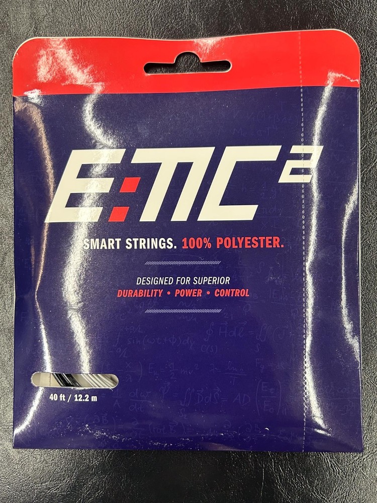 E=MC² 100% Polyester Tennis Strings - Black / Titanium (3 Pack)