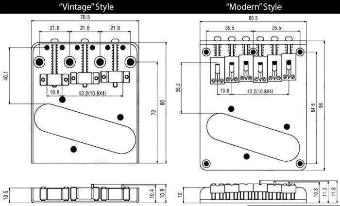 12 StringChrome Telecaster Style Bridge