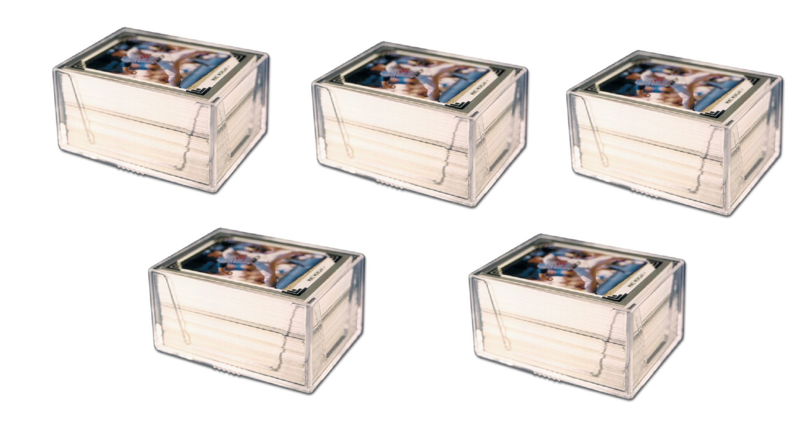 (5 Boxes) Pro-Mold 2 Piece Plastic Card Storage Box (100 Count Size) Slider Box