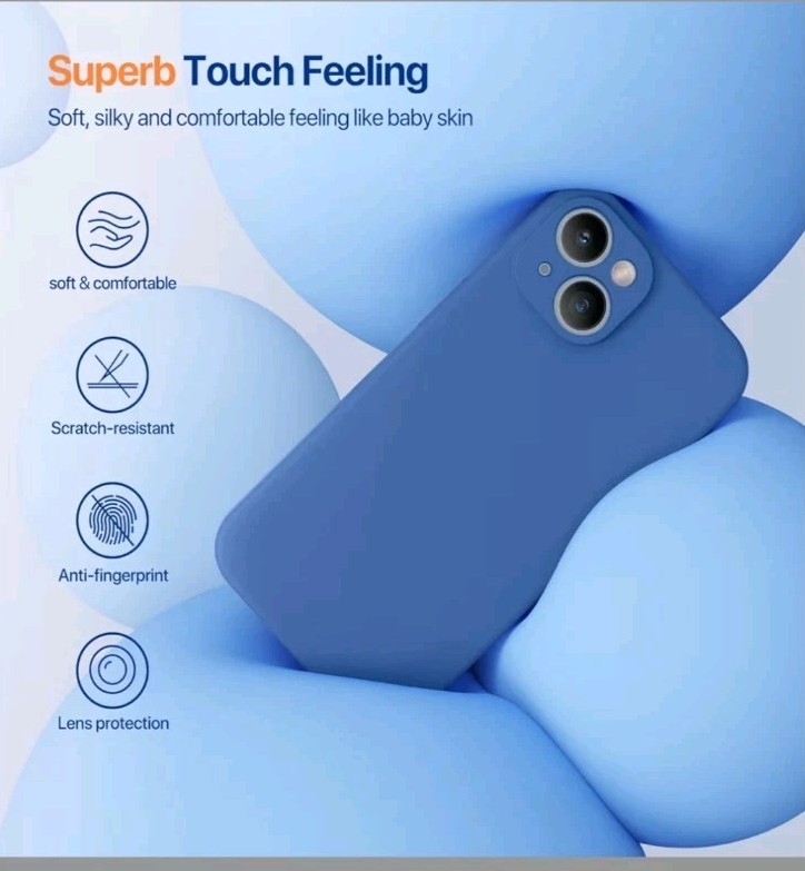 Miracase Iphone 14 Case With Screen Protector, Shockproof, Liquid Silicone, Blue