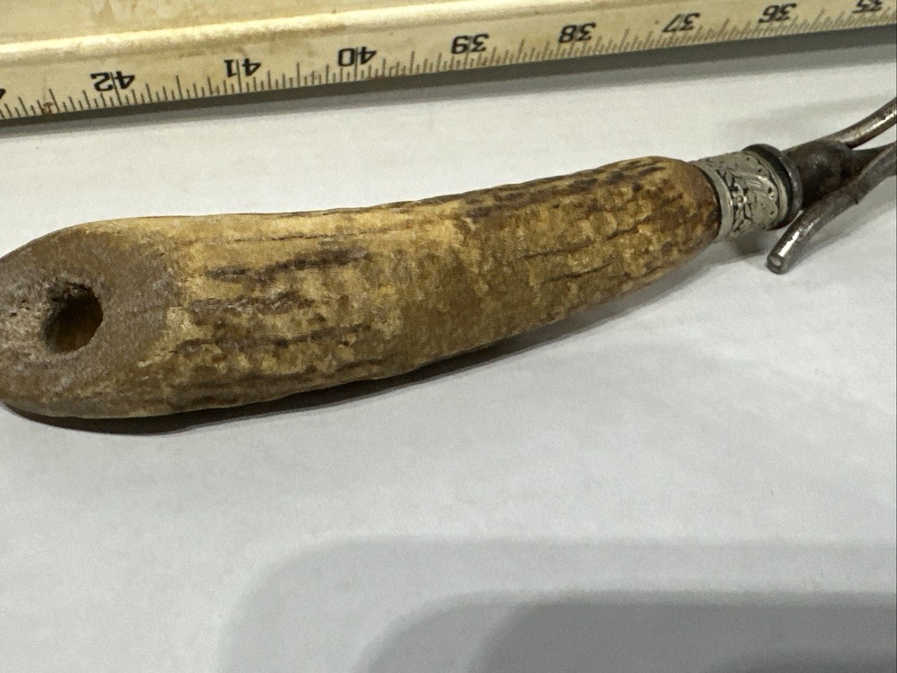 1800's Stag Handled Fork 11.5”