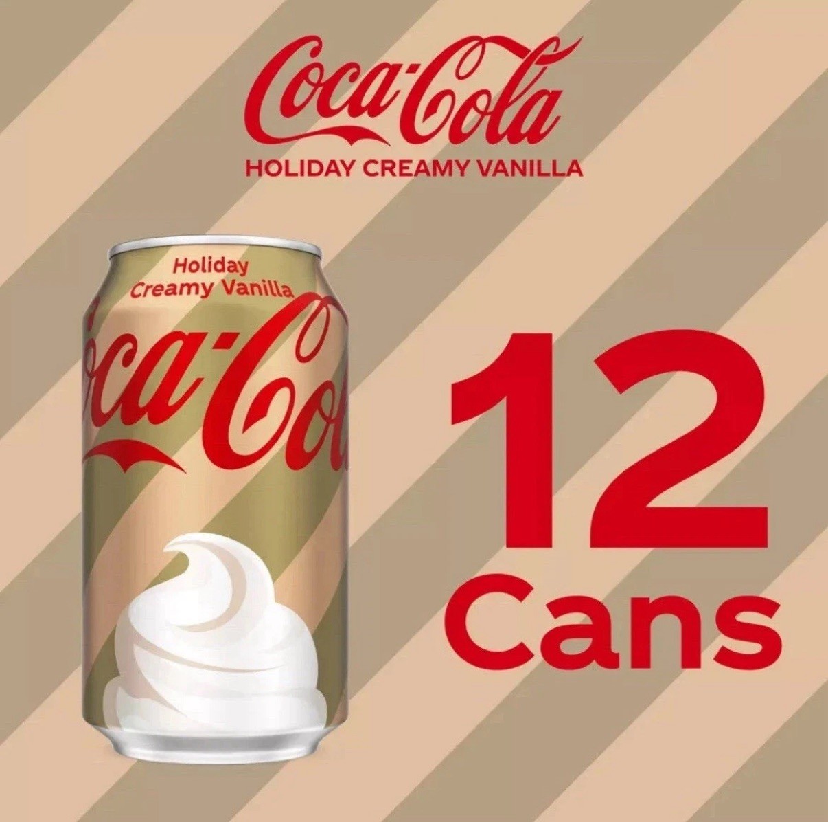 Coca-Cola Holiday Creamy Vanilla 12 Pack, 12 fl oz Limited Edition!