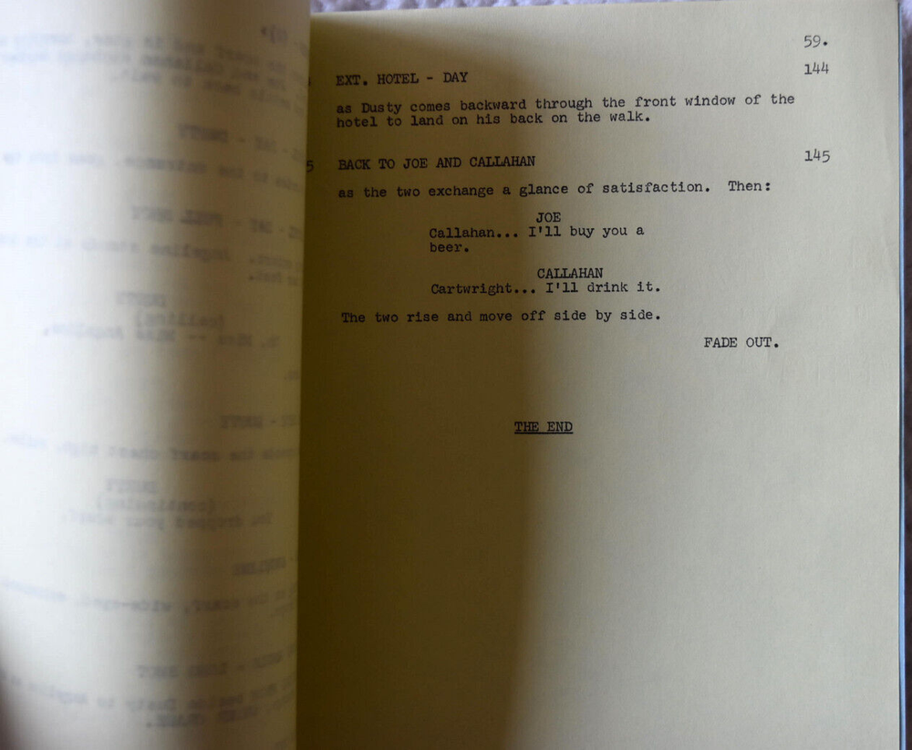 1969 Bonanza "An Earthquake Called Callahan" Original Final Draft Script
