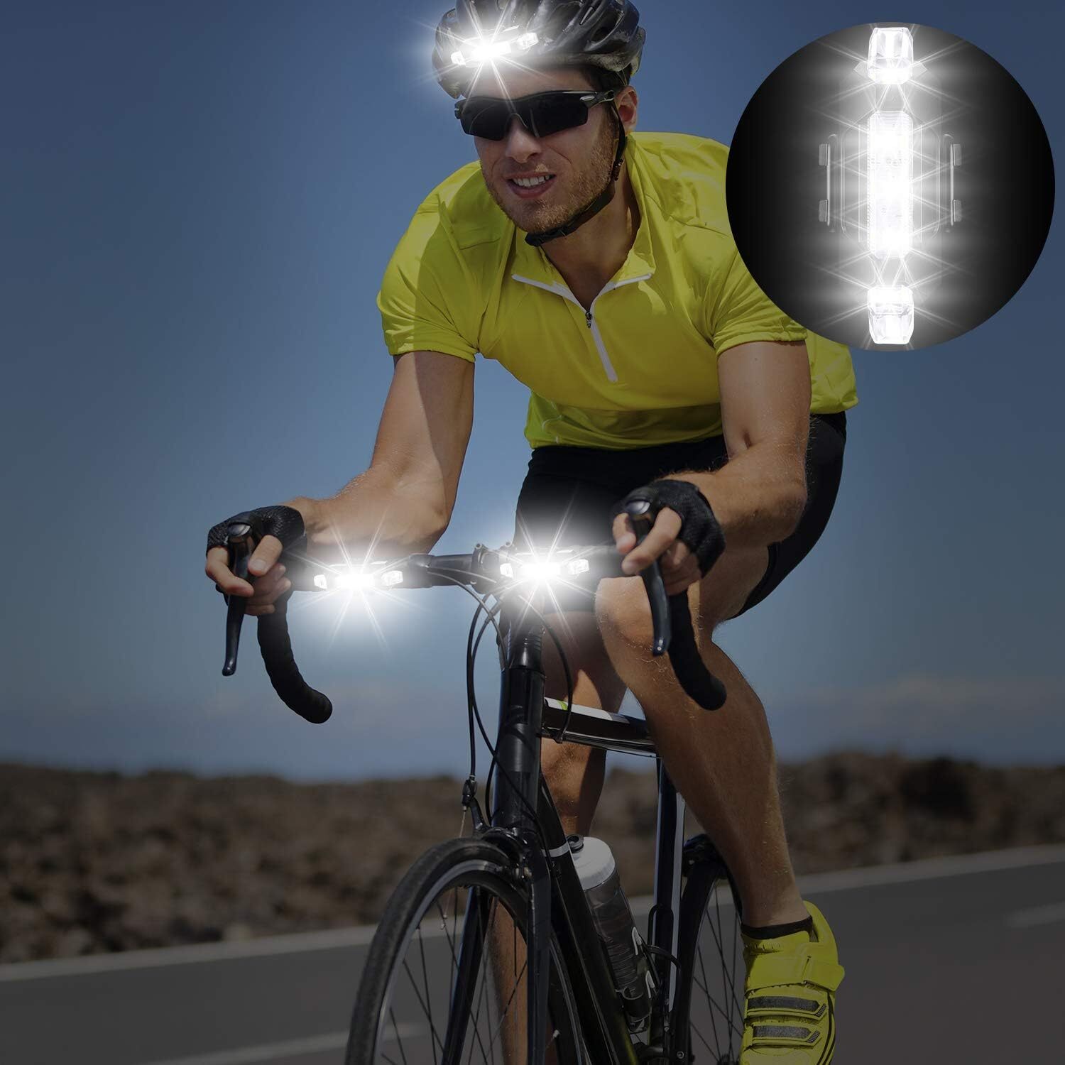 2 Set USB Rechargeable LED Bicycle Headlight Bike Front Rear Lamp Cycling Light