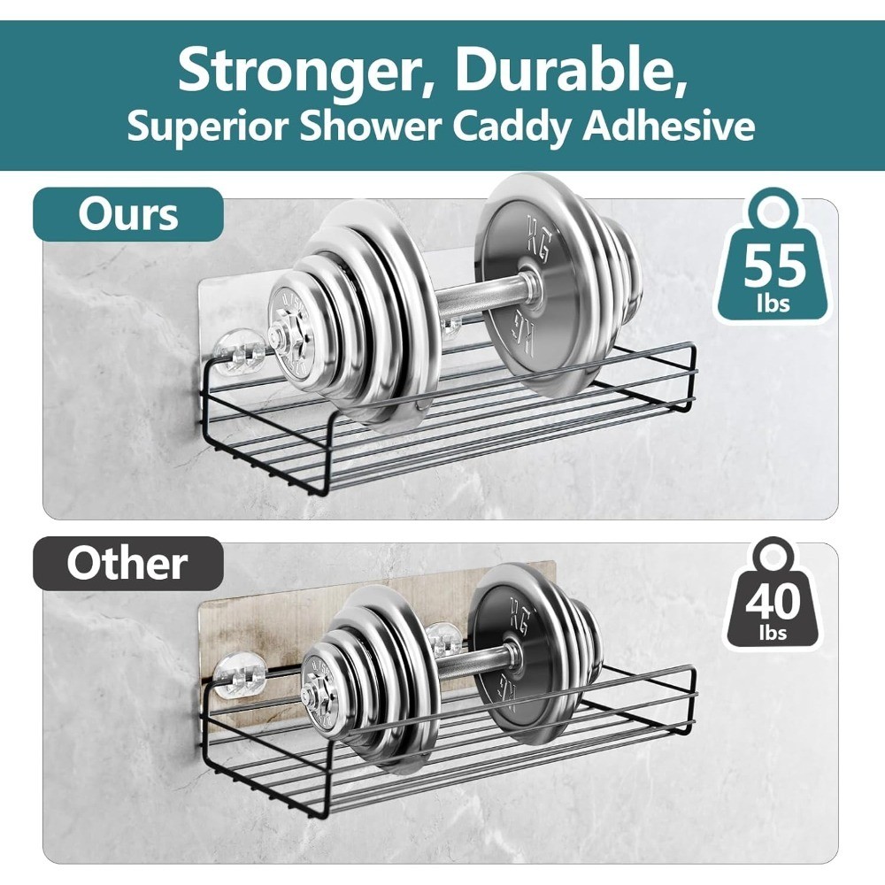 Adhesive Replacement 4 Pack Strong Shower Shelf Hooks for Corner