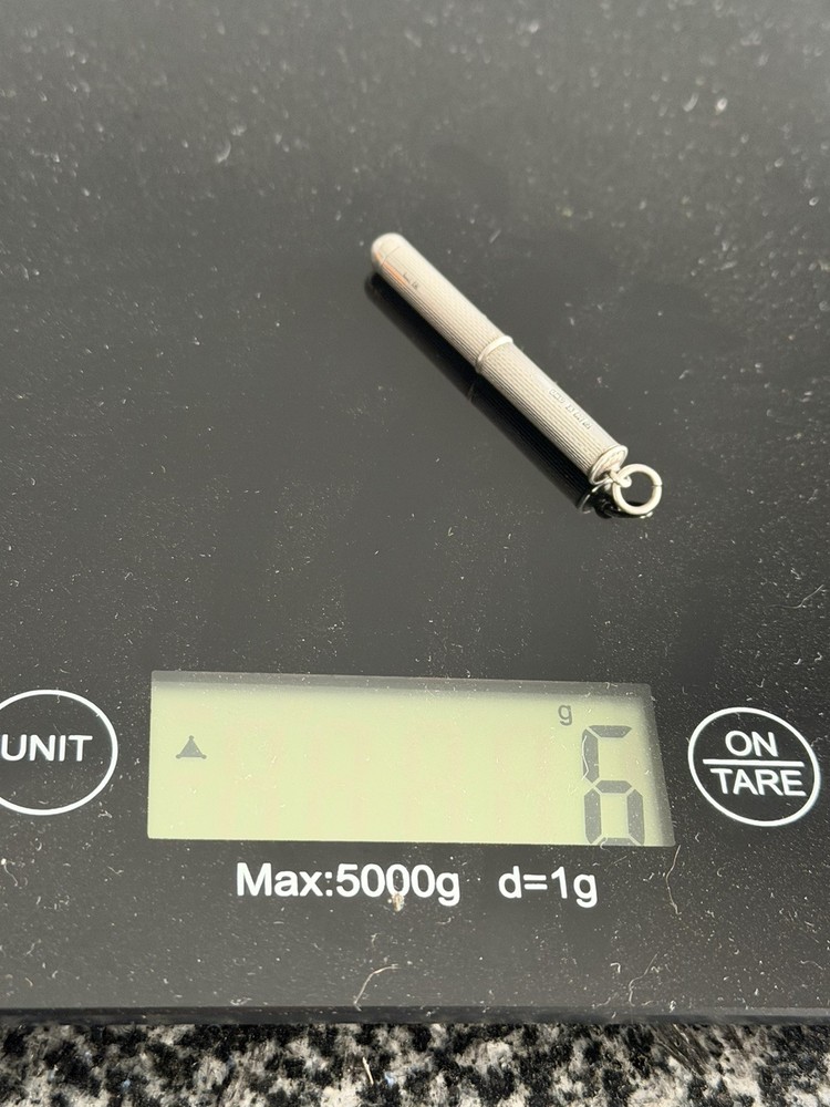 Solid Silver Engine Turned Twist Action Toothpick Pendant Cohen & Charles 1954