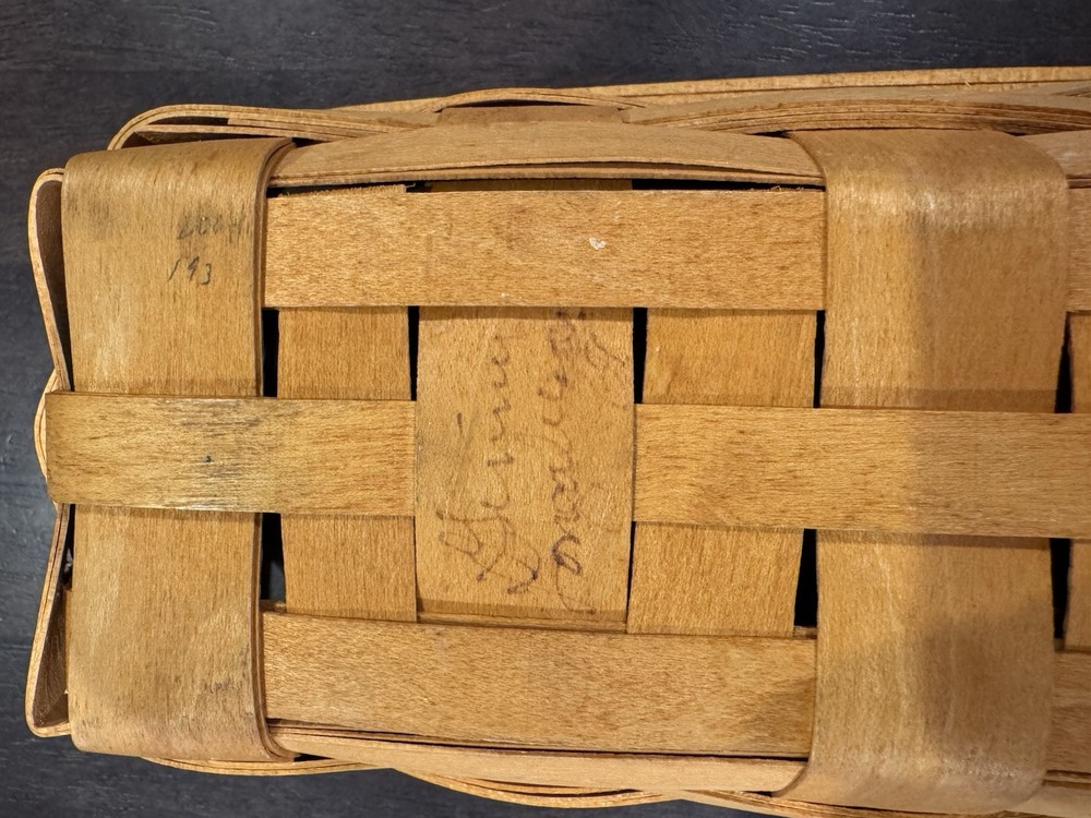 Longaberger Woven Rectangle Low Basket Signed 1997