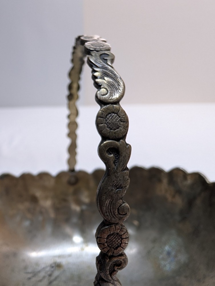 Vintage Daruma Silver Plated Basket/ Bowl/ Candy Dish, Made In Japan