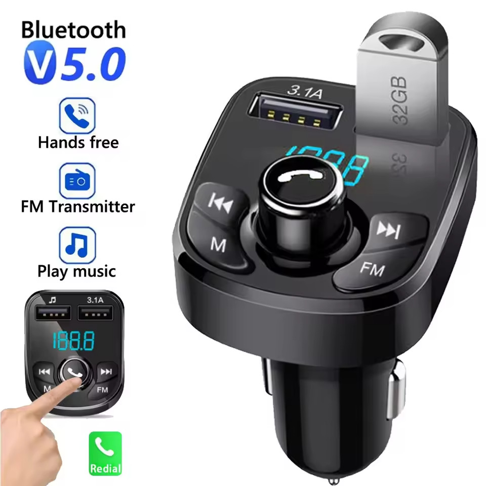 Bluetooth FM Transmitter Car Charger – Transmisor Bluetooth para Auto 3.1A