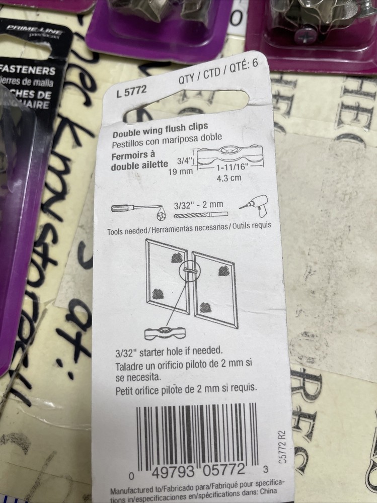 12 X 6 Pack Prime-Line Window/Screen Fasteners # L 5772