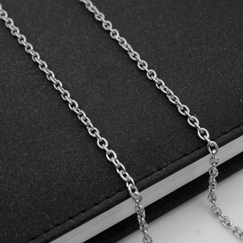 10pcs 3mm Stainless Steel "O" Shape Rolo Link Chain Necklace for Women Men