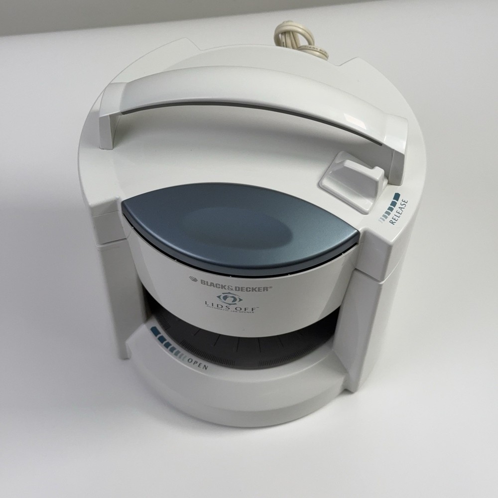 Black & Decker Lids Off Automatic Jar Opener Model JW200 Tested & Working White