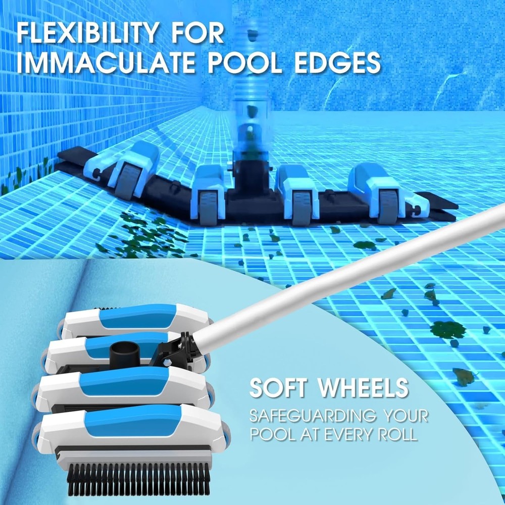 Enhanced Pool Vacuum Head with 4LB-Upgrade Direction-Control (Blue)