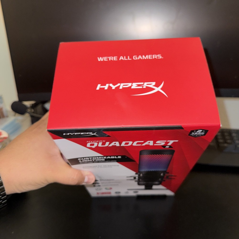 HyperX QuadCast S USB Condenser Microphone RGB Lighting for PC, PS4, PS5 (Black)