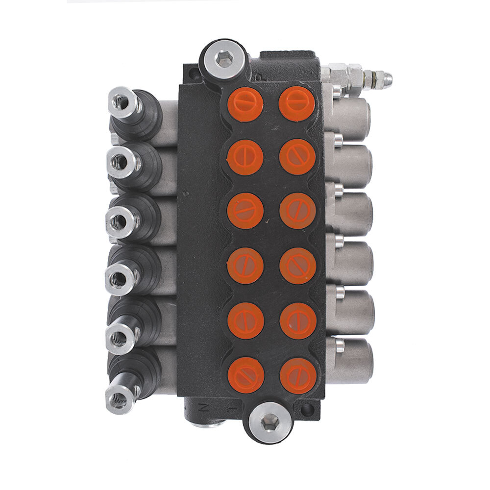 Hydraulic Control Valve Double Acting 6 Spool 13 GPM 3600 PSI SAE Ports New