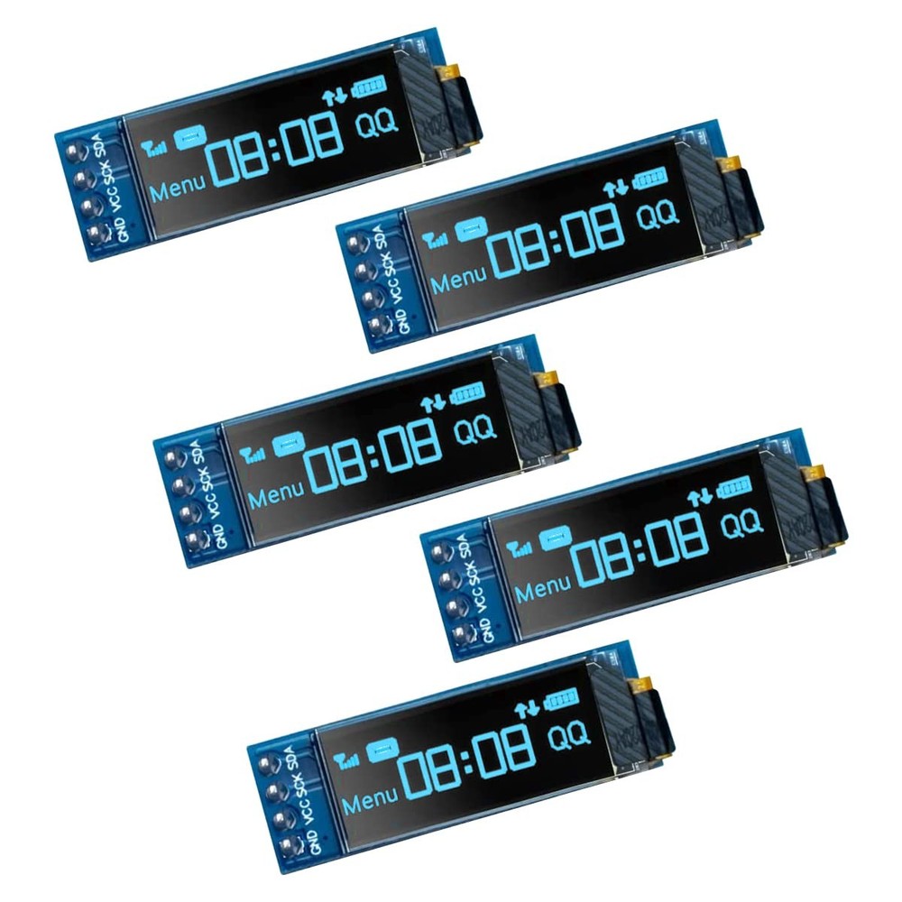 5  Pcs 0.91 Inch I2C IIC OLED Display Module OLED Screen DC 3.3V~5V Compatible