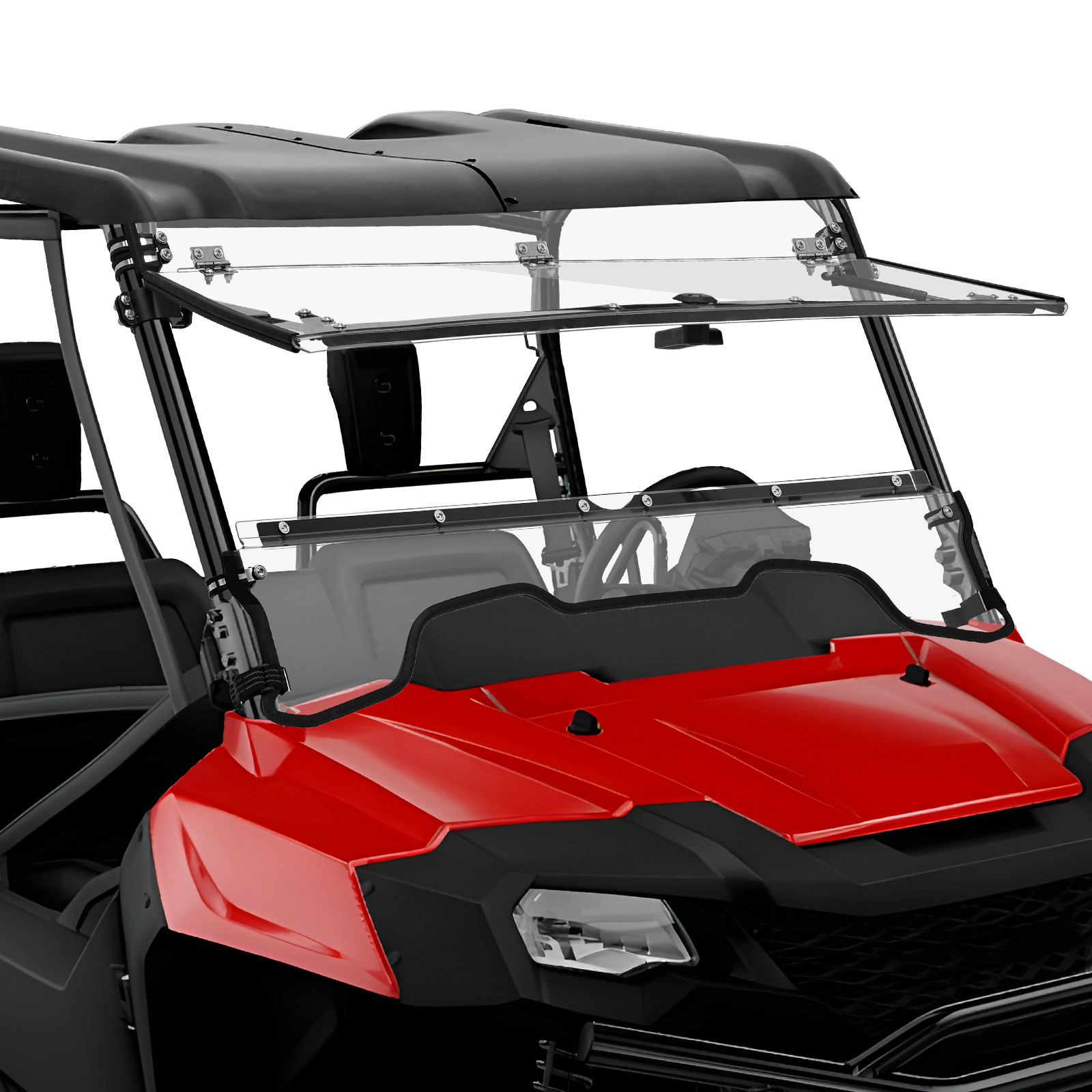 3-IN-1 Flip Up Front Windshield Window For 2014-2025 Honda Pioneer 700-2 700-4