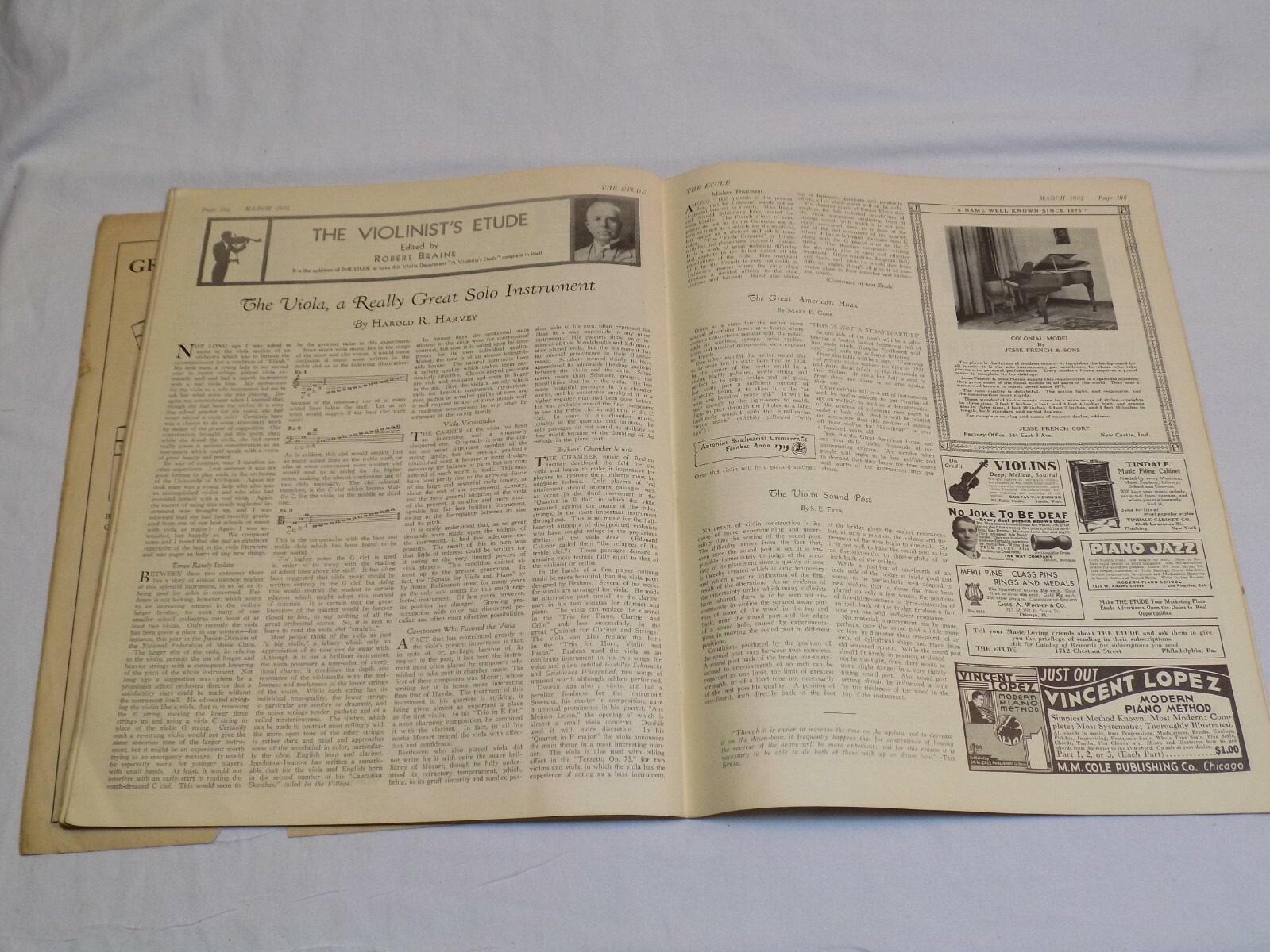 The Etude Music Magazine March 1934 Old Sheet Ceylon Dance Cincinnati Orchestra