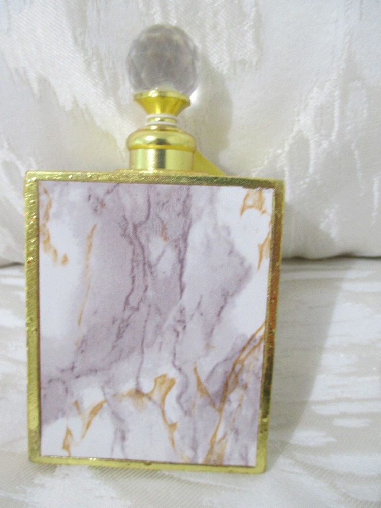 Marble perfume bottle gold PM26-3" X 2"