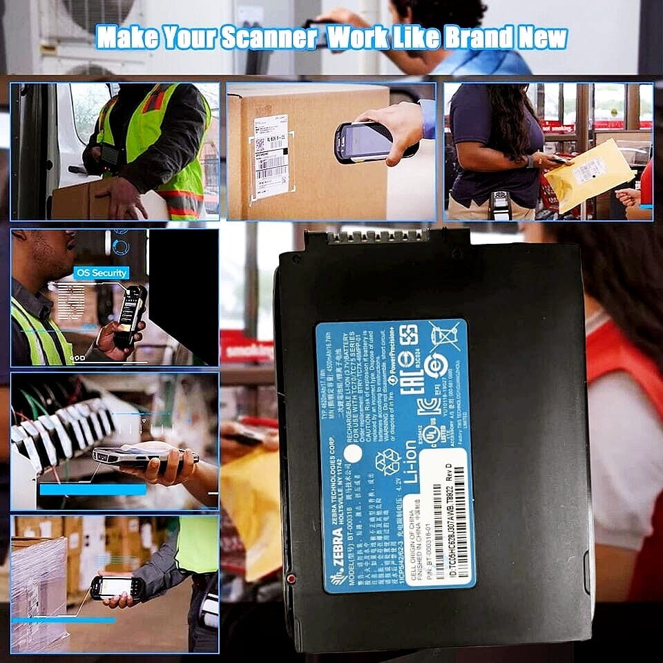 5/10/15 Pk New Genuine BT-000318-01 Battery for Zebra TC77 TC55 TC70 TC72 TC75