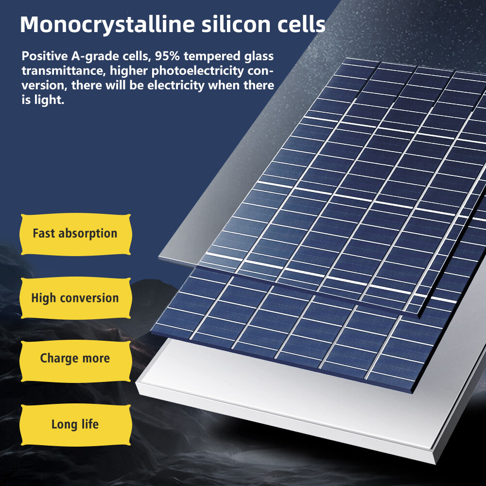 200 Watt Solar Panel Monocrystalline High-Efficiency Module PV Power Panels 2PCS