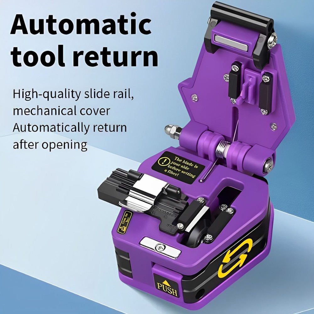 Fiber Optic Cleaver High Accuracy Optical Cable Cutter Tool Purple