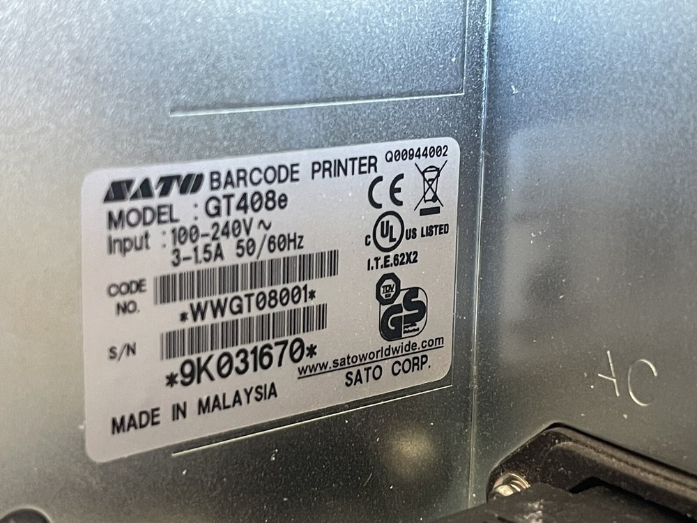SATO GT408e THERMAL BARCODE PRINTER WGT408000