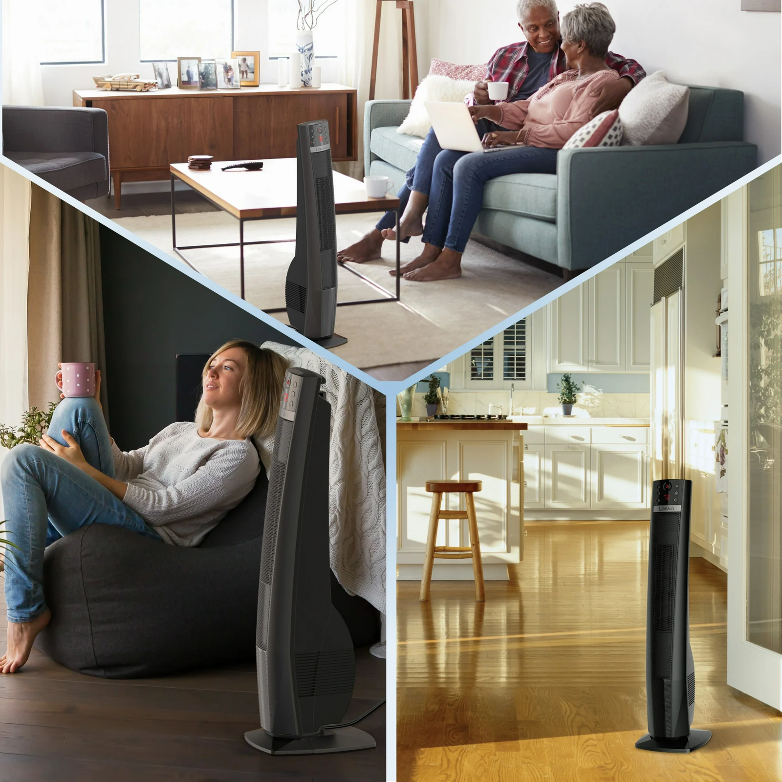 Lasko Oscillating 32" Ceramic Tower Space Heater 1500W Remote Control 8hr-Timer