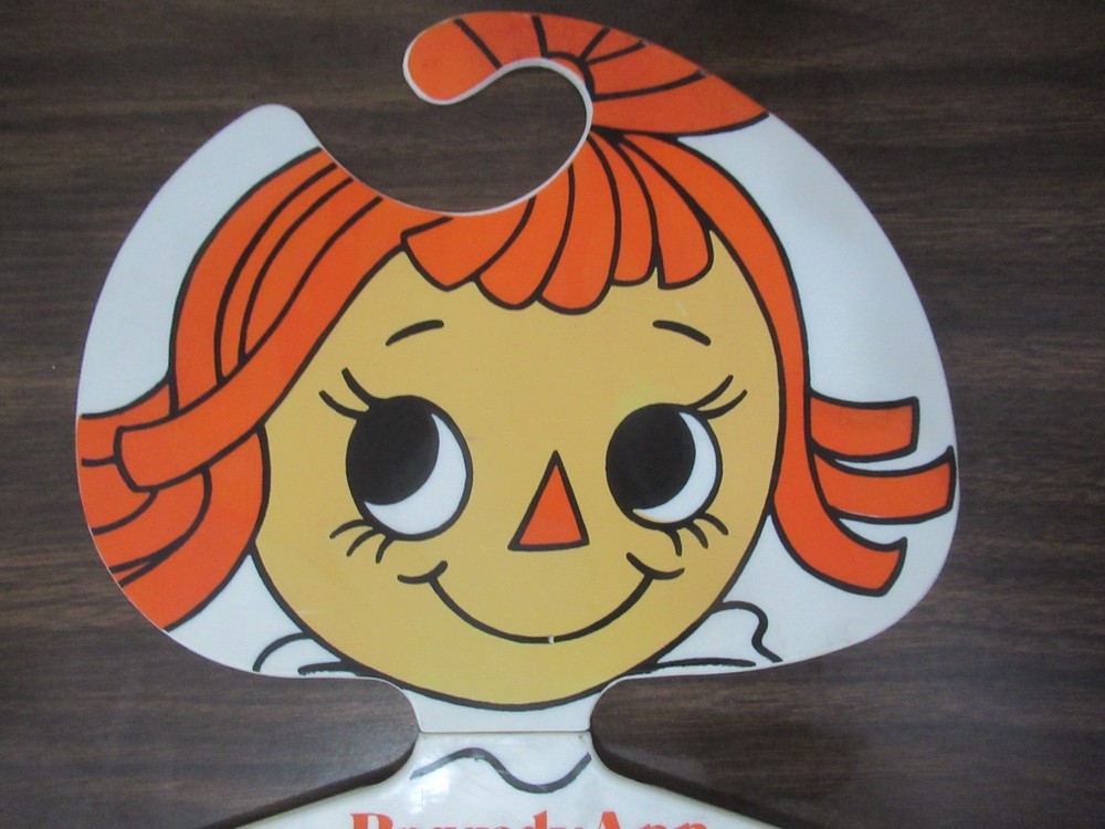 Raggedy Ann plastic folding hanger NICE vintage