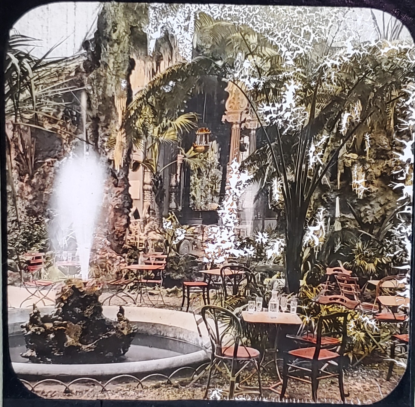 Garden of Eden Theatre, Brussels, Belgium, DAMAGED, Magic Lantern Glass Slide