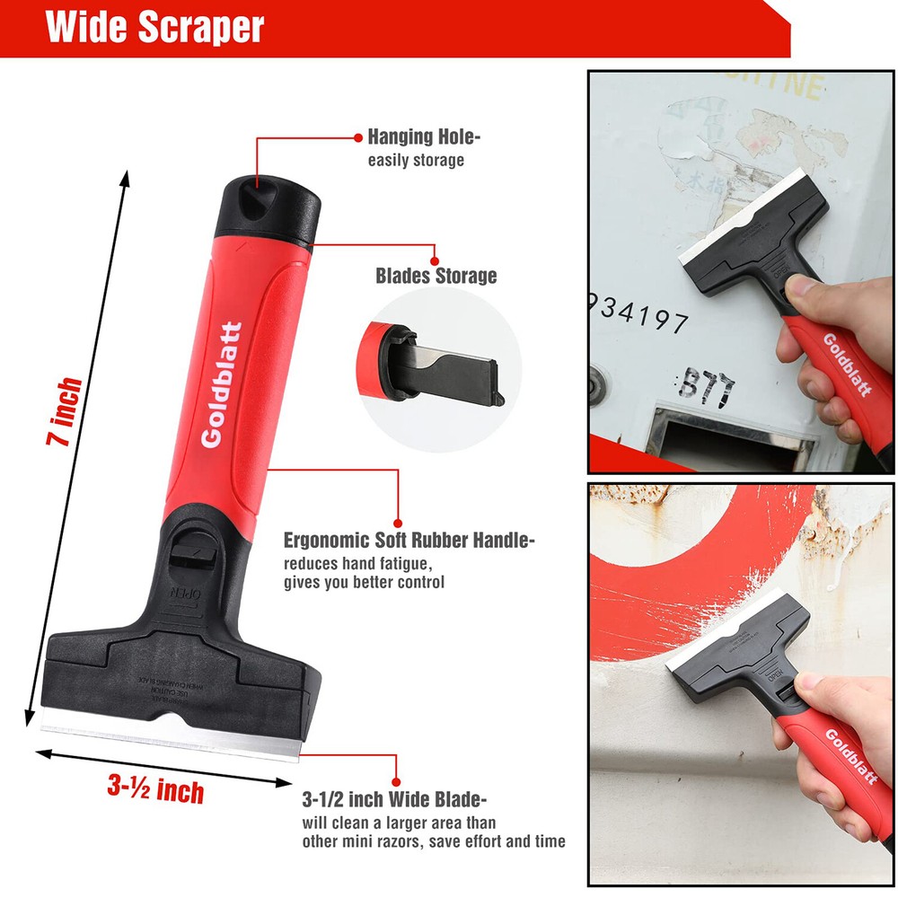Goldblatt 2PCS Razor Blade Scraper Razor Scraper Tool Razor Holder W/15PCS Blade