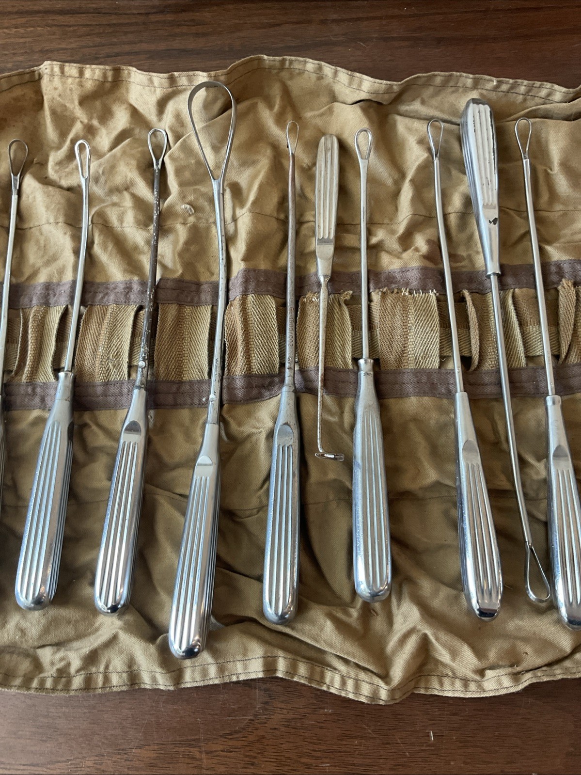 Lot Set Of Vintage Military Curette Field Surgical Instruments Tools