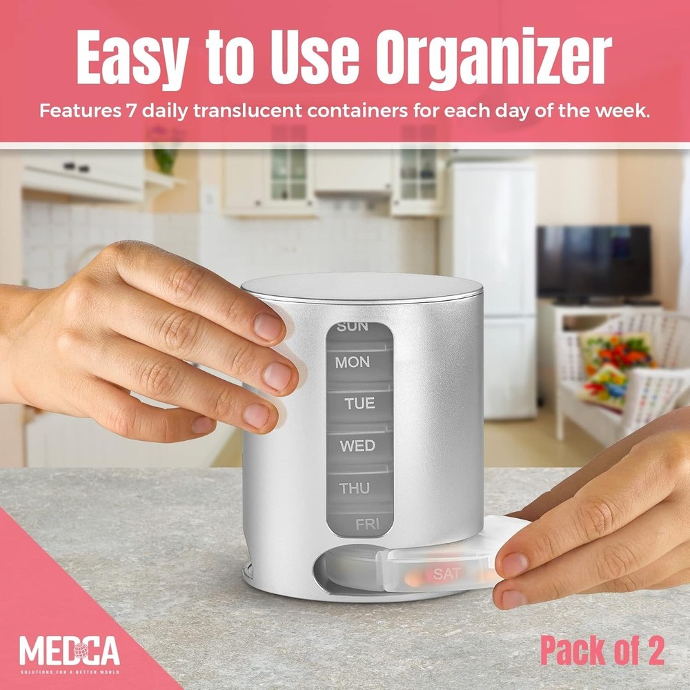 2-Pack Stackable Pill Organizers