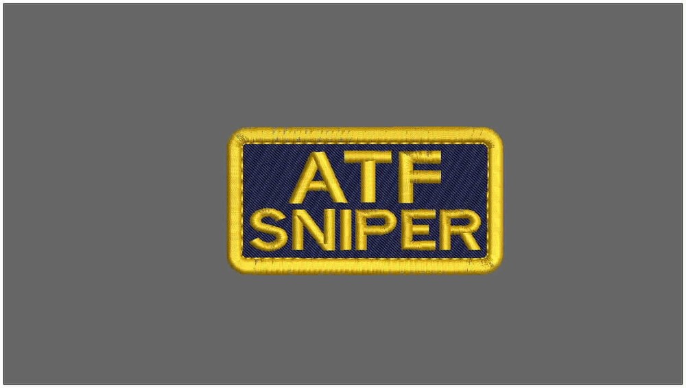 ATF SNIPER embroidery patch 2x4 hook on back