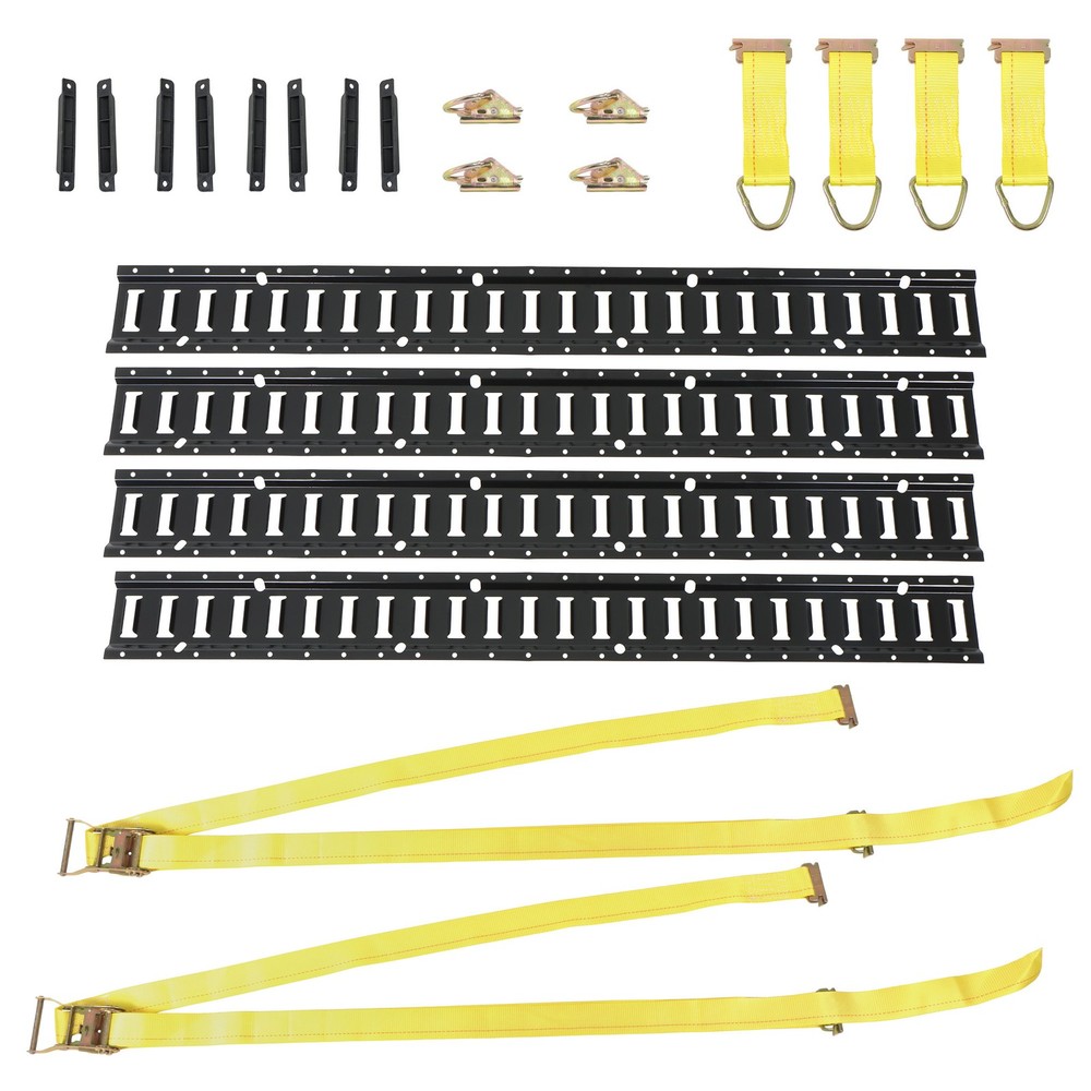 Labwork E Track Tie Down Rail Kit 4' E Track Rails End Caps ETrack Straps