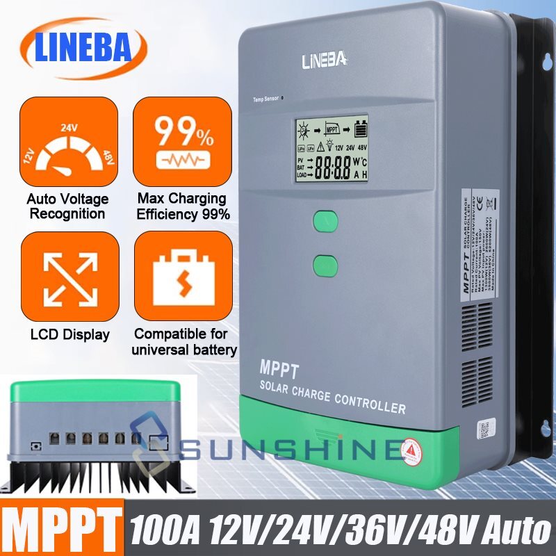 100A 60A MPPT Charge Controller 12V/24V/36/48V Auto, Solar Charge Controller LCD