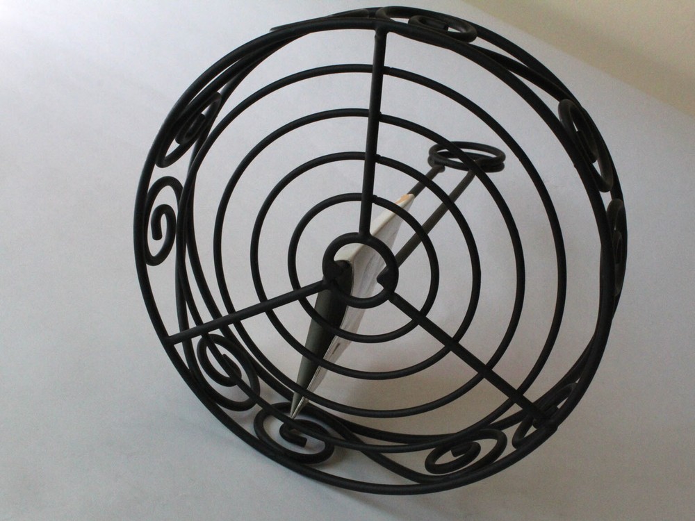 Scroll Condiment Stand Silverware Caddy Set Black Wire Basket Patio Tabletop NEW