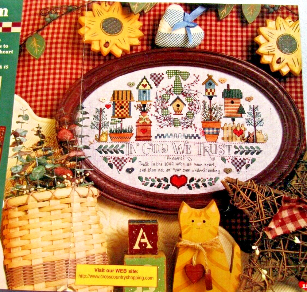 Milkpaint Cottage God We Trust Welcome Checkerboad CROSS STITCH PATTERNS