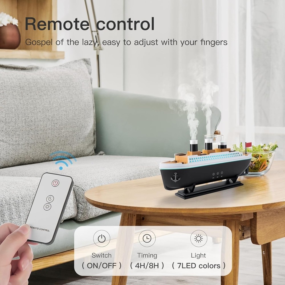 Titanic Ship Model Remote Control 250ml Essential Oil Aroma Humidifier Diffuser