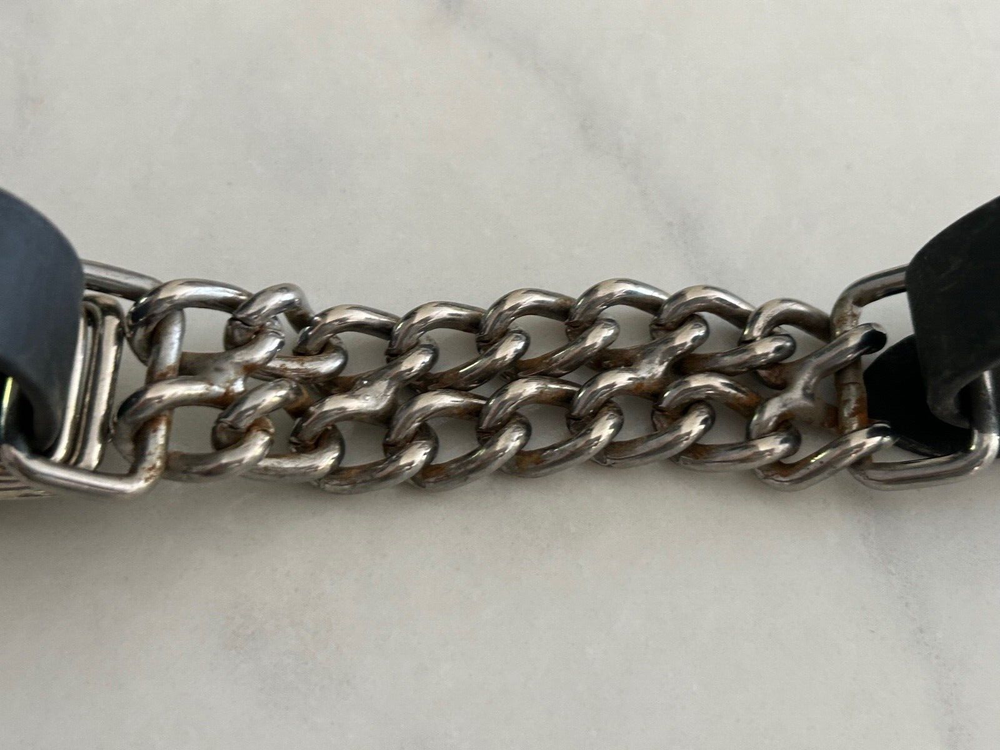 4″ CHROME PLATED BIOTHANE DOUBLE FLAT CURB CHAIN BLACK